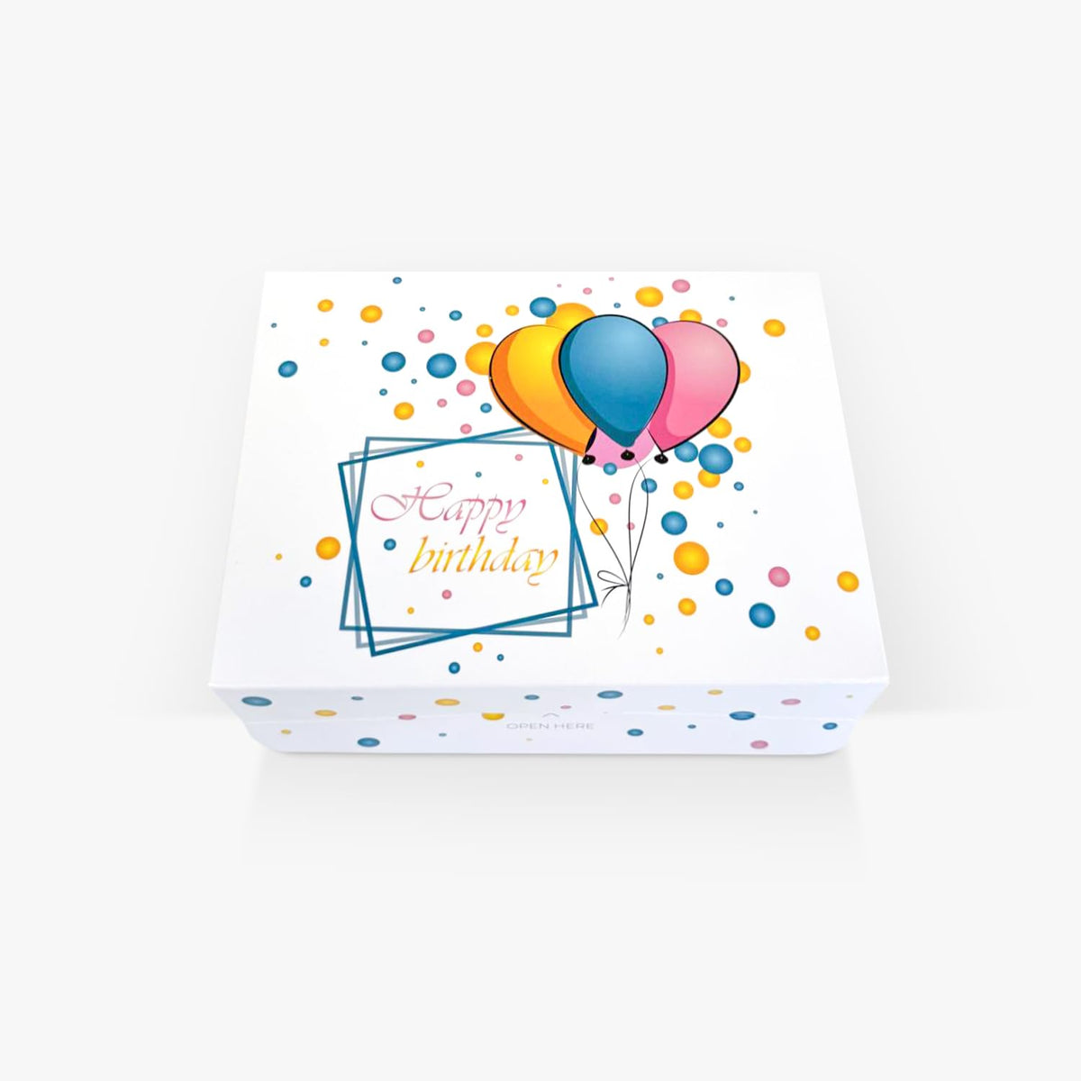 FETTIPOP Birthday Gift Box KIT (White), Gift Box Exploding Confetti, Surprise Prank Box Pop Up 7.2x5.5x4.3 in.