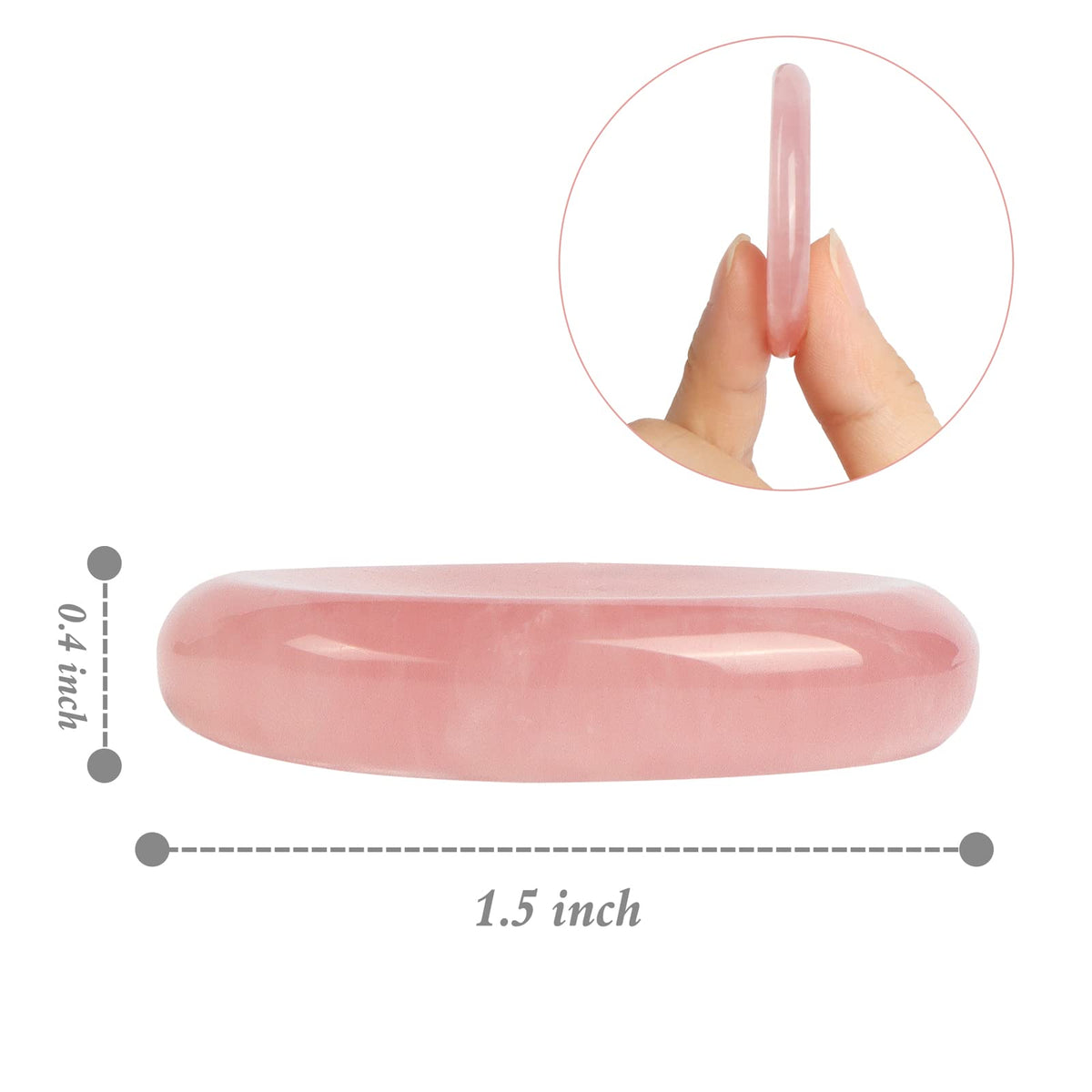Artistone Rose Quartz Crystal Thumb Stone Worry Stones Hand Carved Palm Stones Crystal Chakra Worry Stone for Anxiety, Meditation Reiki, Water Drop Shaped
