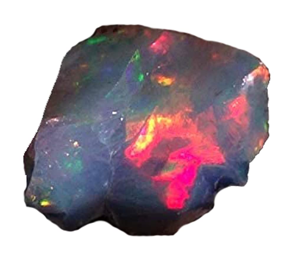 Qualitygems Black Opal Natural Ethiopian Multi Fire Opal 10x11x03MM. 0.50Cts. Gemstones SM12-62
