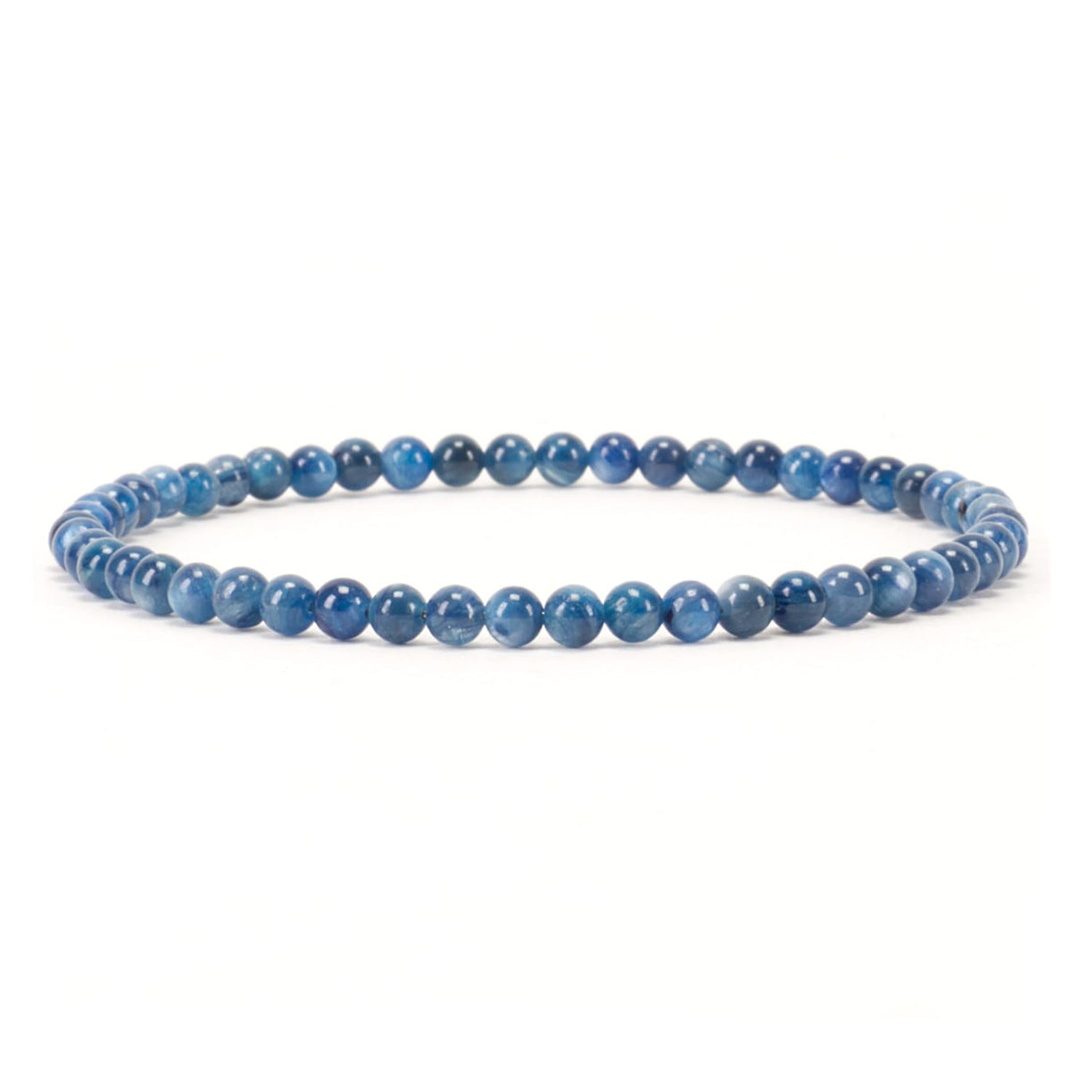 Cherry Tree Collection - Small, Medium, Large Sizes - Gemstone Beaded Bracelets For Women and Men - 4mm Round Beads (Kyanite, Medium)
