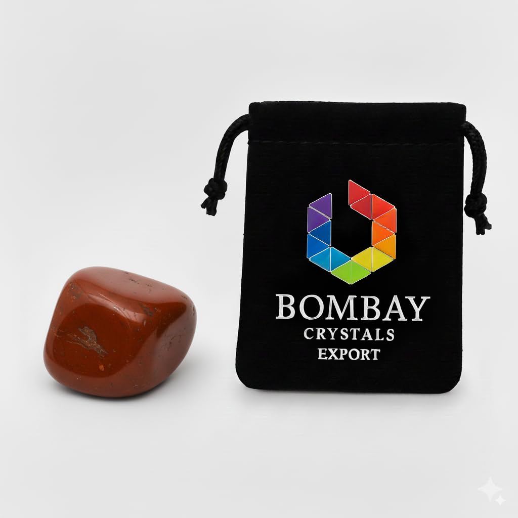 Red Jasper Tumbled Stone – Natural Crystal Gemstone for Strength, Grounding & Positive Energy – Pocket Stone for Meditation, Reiki, Chakra, Yoga & Spiritual Décor