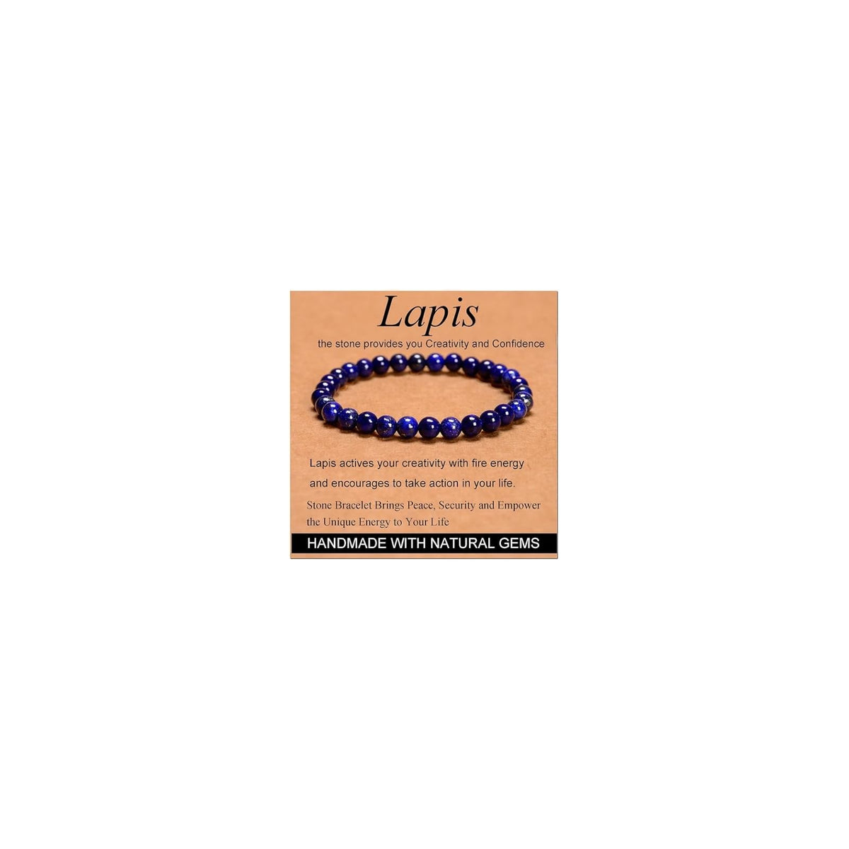 CHELYQST Lapis Lazuli Bracelet - Stone of Creativity and Confidence,Stretch Natural Stone Crystal Beads Jewelry Gifts for Women Men Unisex Adult,6mm