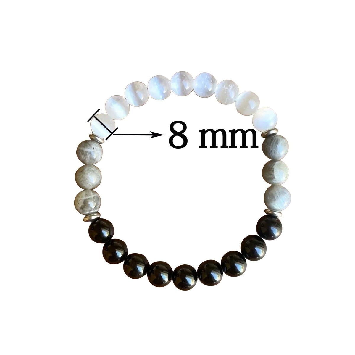 FYXOTI Natural Stone Wealth Money Bracelet Beaded Protection Bracelet for Women Adjustable Lucky Feng Shui Black Obsidian Handmade Jewelry Gift