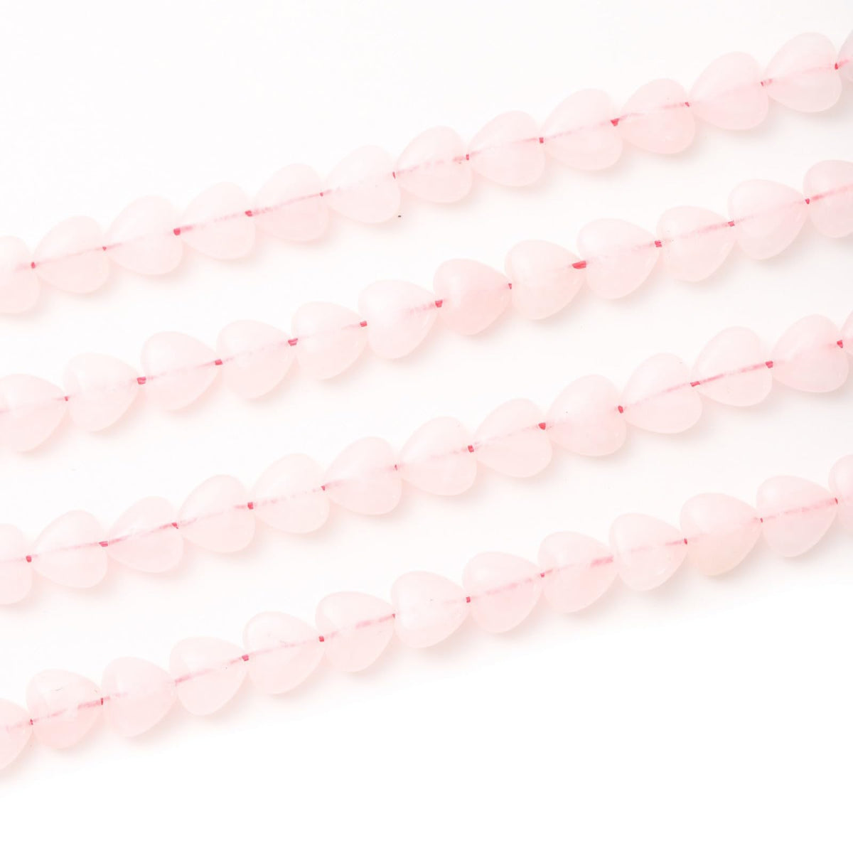 Natural Heart Shaped Rose Quartz Stone Beads 10mm Loose Crystal Healing Beads for DIY Necklace Bracelet Making Gemstone Craft Supplies