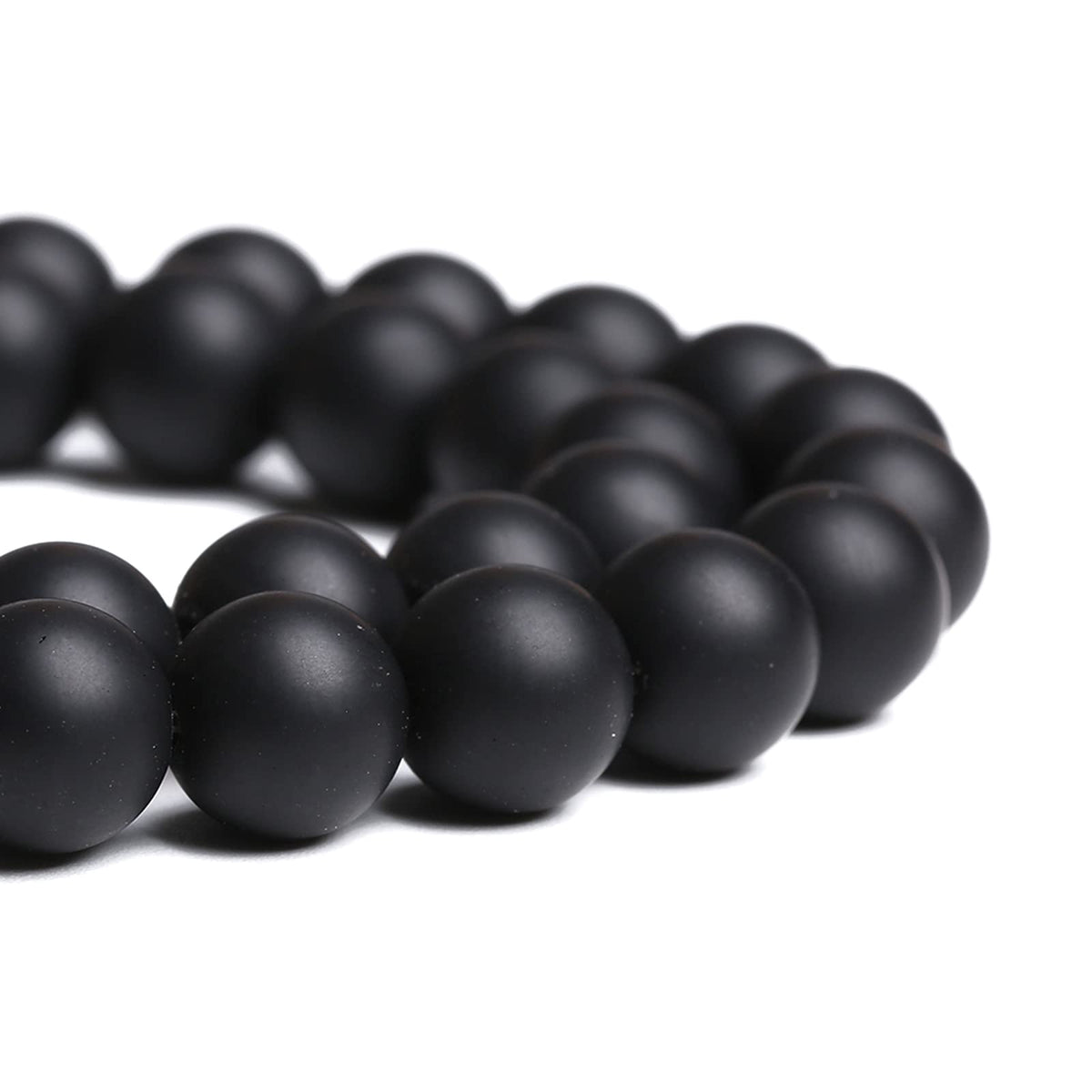 10MM 38PCS Natural Stone Matte Black Agate Loose Beads for Jewelry Making DIY Bracelet Necklace