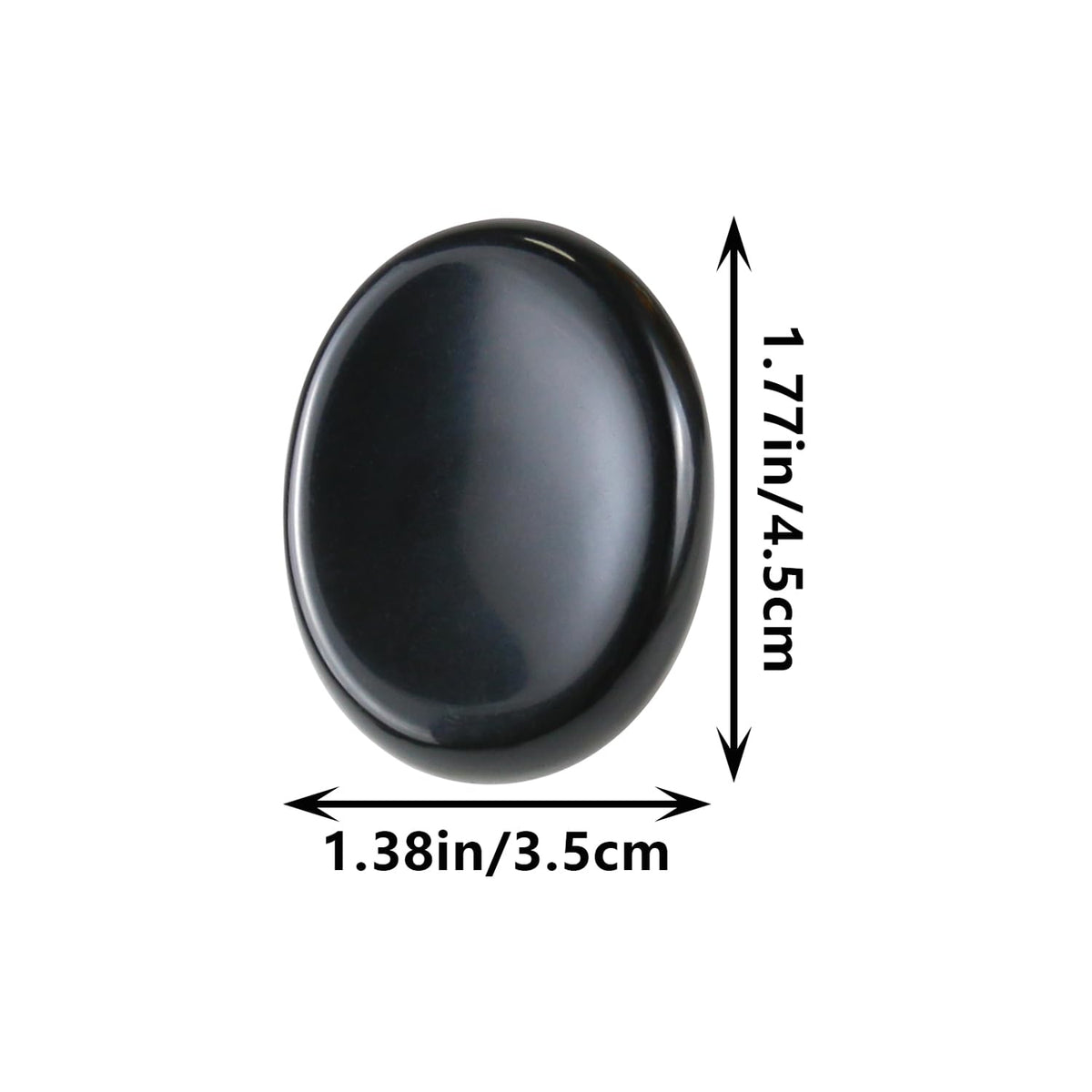 Namzi Black Obsidian Crystal Rock Worry Stones for Kids, Oval Palm Stone, Thumb Stone, Crystals and Healing Stones Quartz Bulk for Wicca, Reiki, Healing Energy, Chakra Stones, Witchcraft Supplies(1PCS