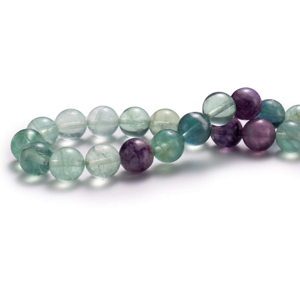 BEADIA Natural Fluorite Stone Round Loose Semi Gemstone Beads for Jewelry Making 8MM 44PCS