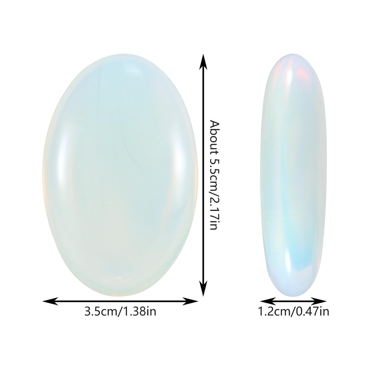 Nvzi Opalite Crystal Palm Stone, Worry Stones, Crystals and Healing Stones, Polished Rocks, Natural Gemstones, Chakra Stones for Healing Crystals Daily Use