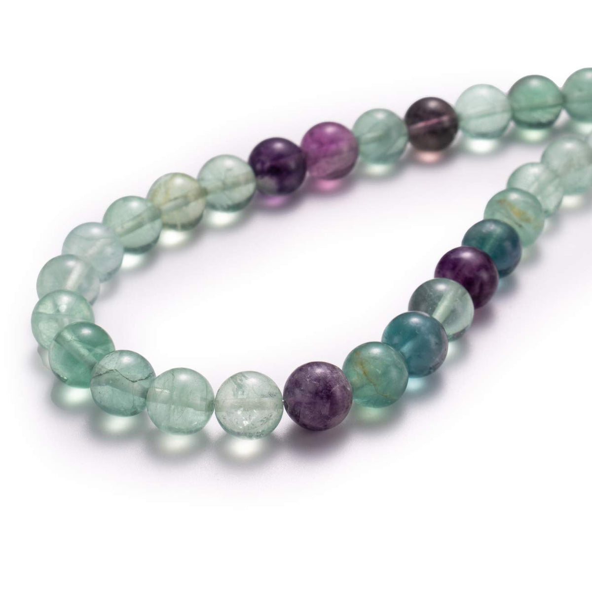 BEADIA Natural Fluorite Stone Round Loose Semi Gemstone Beads for Jewelry Making 8MM 44PCS