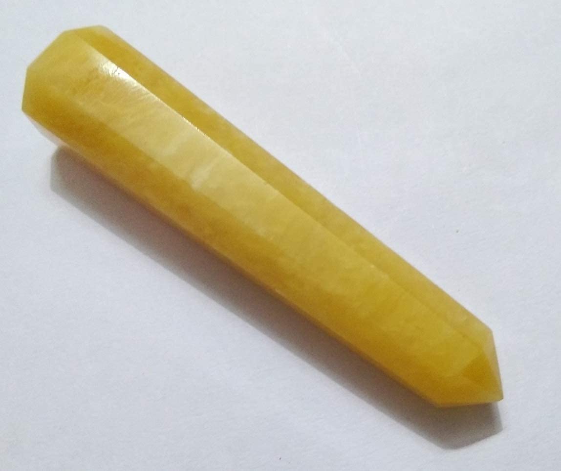 WholesaleGemShop Yellow Aventurine 3 Inch Gemstones Obelisk Tower Jumbo Facet Aura Rock Crystal Natural Polished Earth Wand Spirit