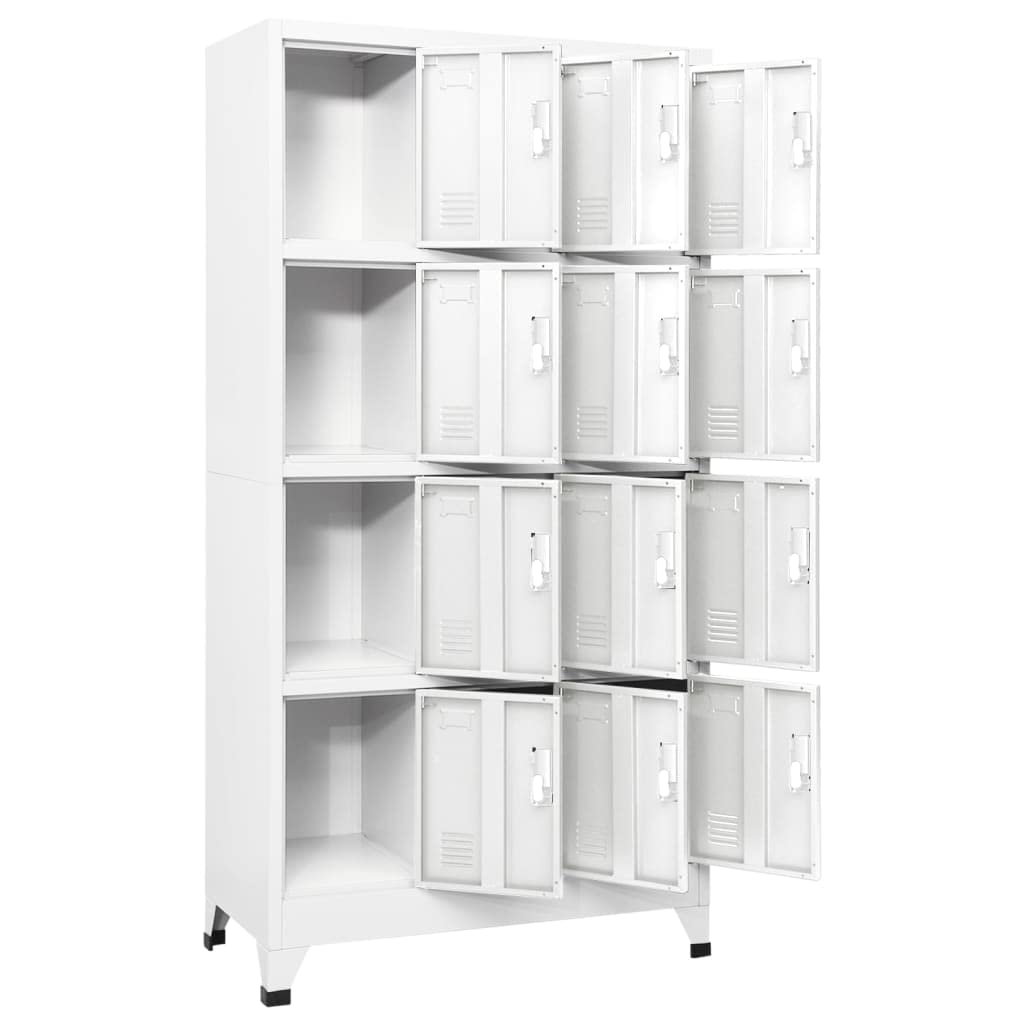 FWIKDUN Steel Cabinet Locker with 12 Spacious Compartments, Industrial Grey Rectangular Storage Unit for Office and Gym Organization
