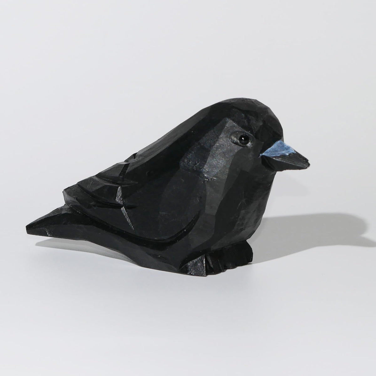 DinNingNing Wood Crow Figurine Black Raven Decor Small Animal Statues Carving Sculpture Ornament Bird Gifts