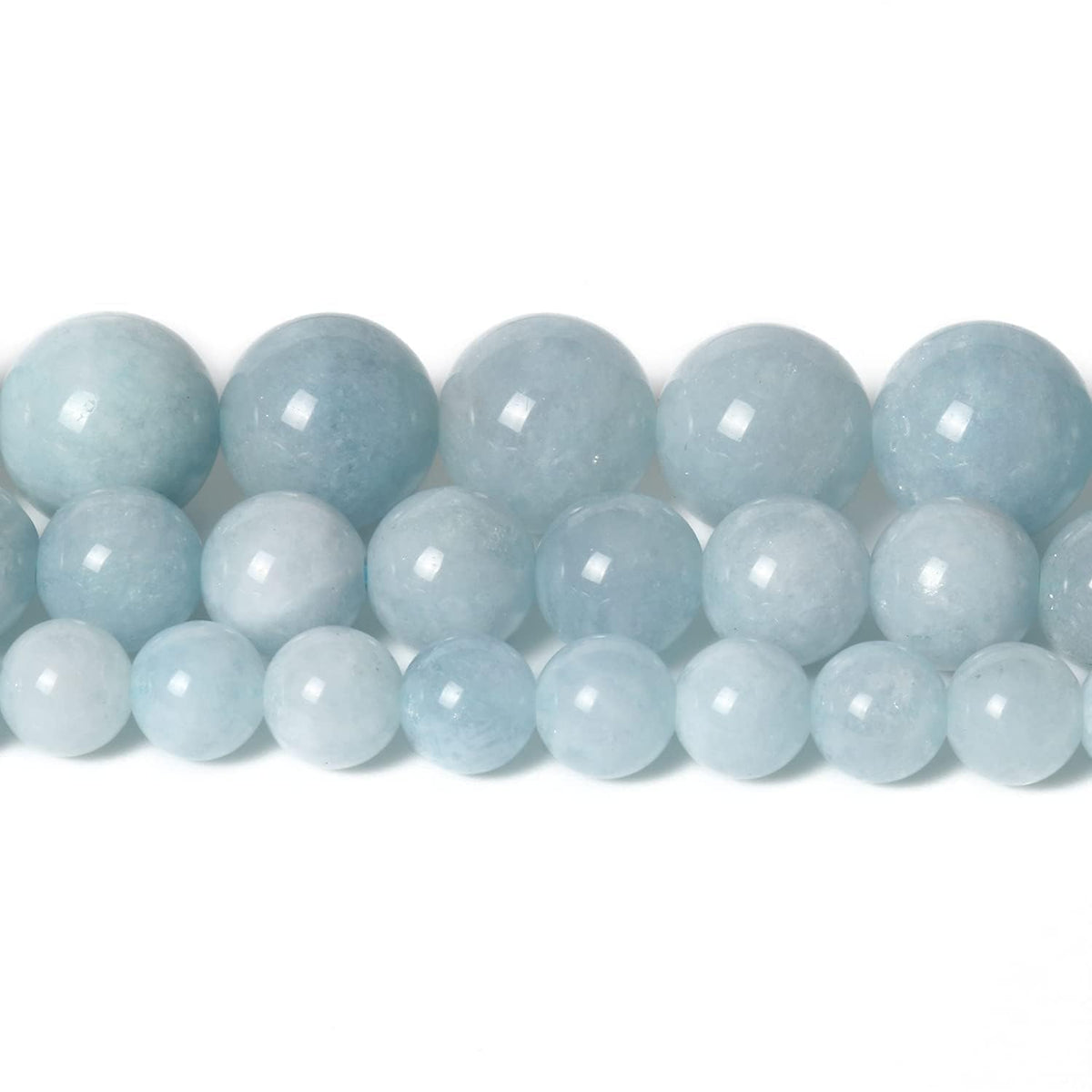 About 45pcs 8mm Natural Stone Beads Aquamarine Beads Crystal Gemstone for Jewelry Making, DIY Bracelet Necklace