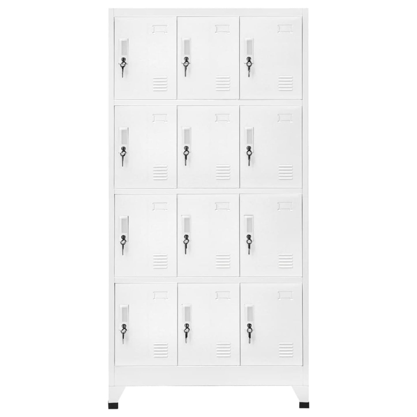 Gecheer Steel Locker Cabinet with 12 Compartments and Lockable Doors, Industrial Design, Easy Assembly, Grey 90 x 45 x 180 cm for Fitness Centers