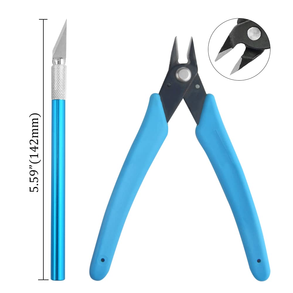 BXQINLENX Professional 9 PCS Model Tools Kit Modeler Basic Tools Craft Set Hobby Building Tools Kit for Gundam Car Model Building Repairing and Fixing(B)