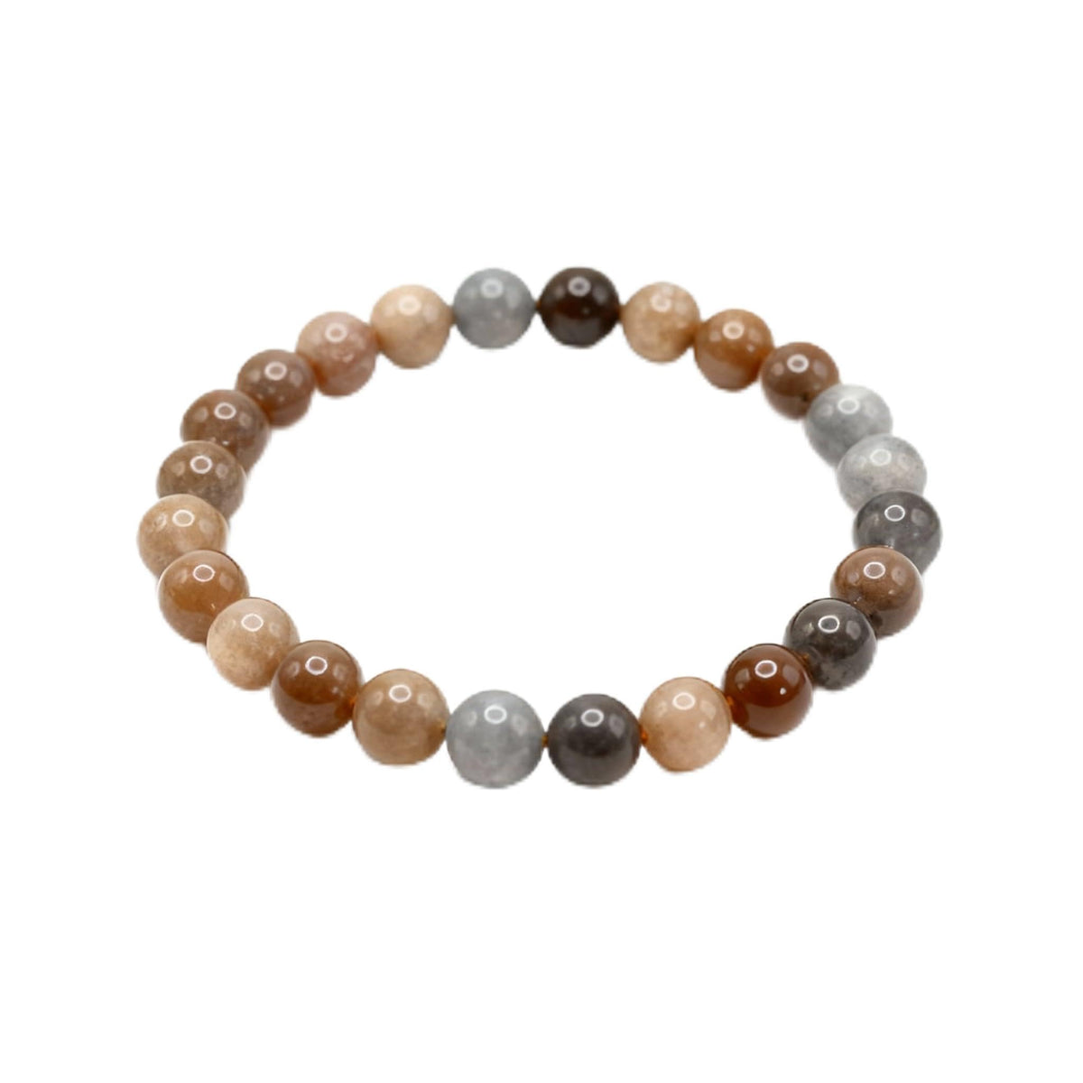 The Vida Handmade AAA+ Quality Crystal Stretch Elastic Bracelet - Nature Gemstone - Jewelry Gift - Holiday Gift - For Women & Men (Black Moonstone)