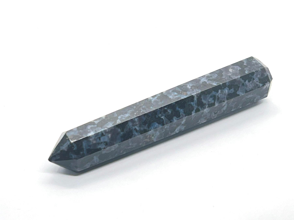 WholesaleGemShop 3 Inch Gemstones INDIGO GABBRO Obelisk Tower Jumbo Facet Aura Rock Crystal Natural Polished Earth Wand Spirit