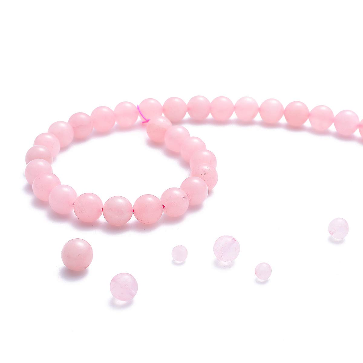 BEADIA Natural Rose Quartz Crystal Stone Round Loose Semi Gemstone Beads for Jewelry Making 10MM 38PCS
