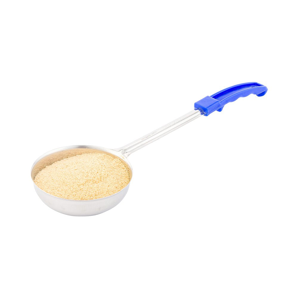 Restaurantware Met Lux 8 Ounce Portion Ladle 1 With Blue Handle Portion Serving Spoon - Does Not Corrode Dishwashable Stainless Steel Portion Control Serving Utensil Multipurpose