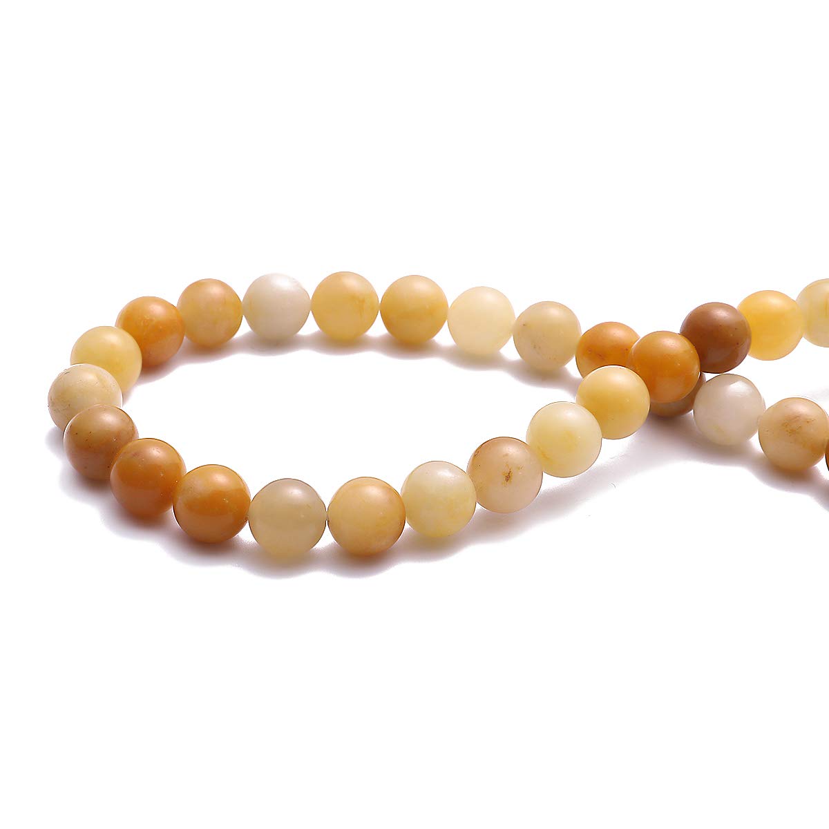 BEADIA Natural Yellow Jade Stone Round Loose Semi Gemstone Beads for Jewelry Making 4MM 89PCS