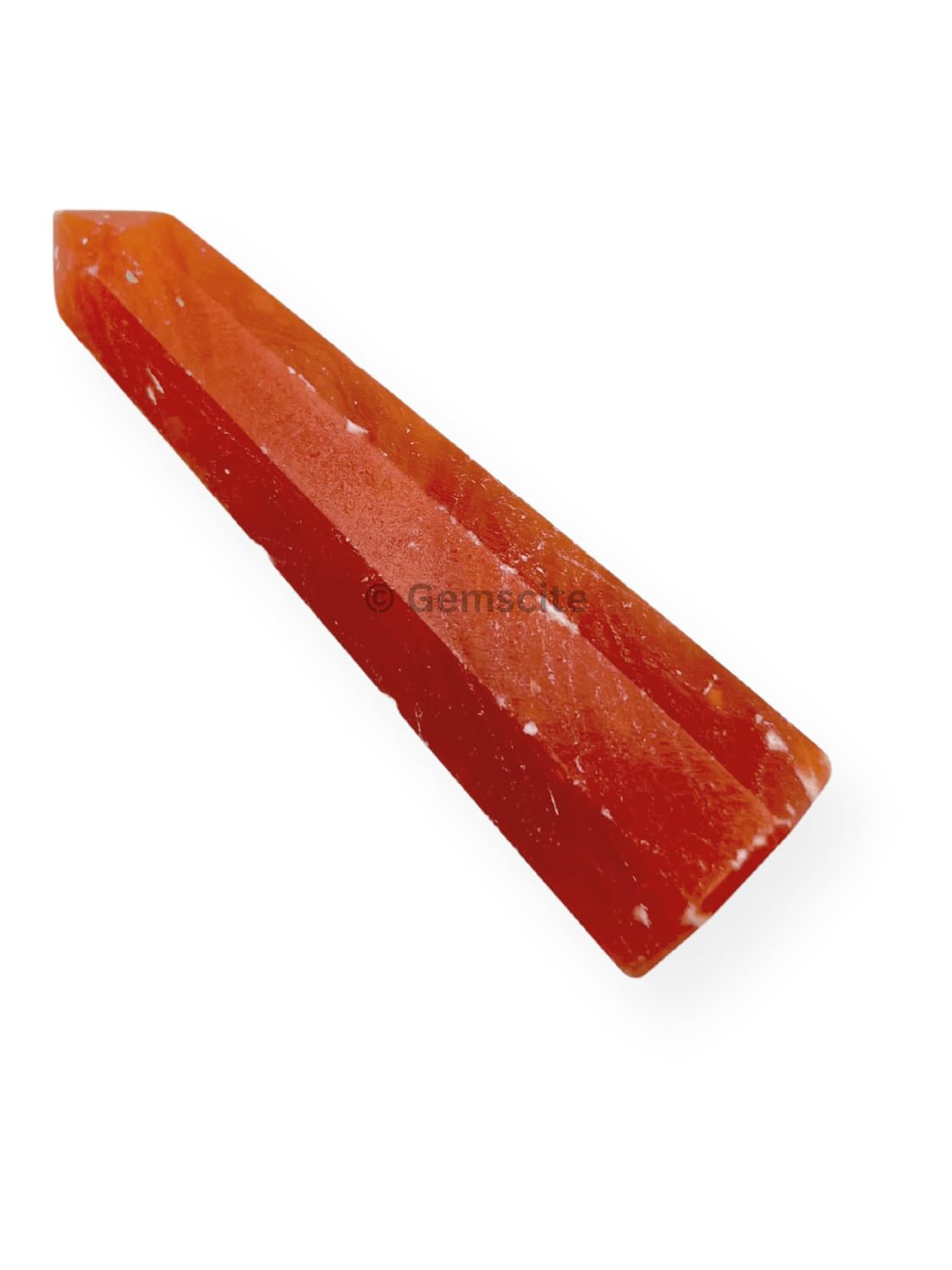 WholesaleGemShop 3 Inch (70 mm) Gemstones Orange Selenite Obelisk Tower Jumbo Facet Aura Rock Crystal Natural Polished Earth Wand Spirit