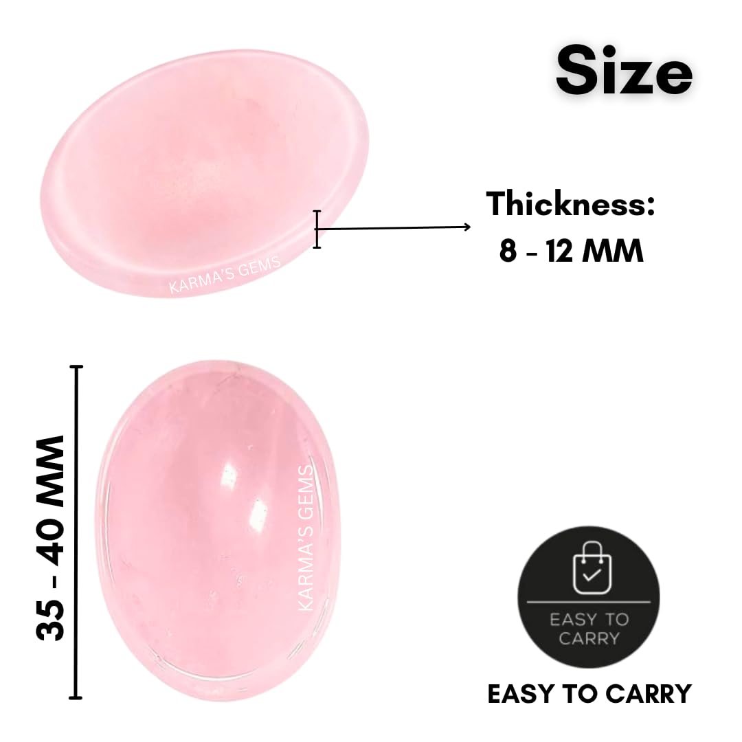 Rose Quartz - Rubbing Natural Thumb Worry Stone - Hold in Your Hand for Relaxation or Anxiety Relief - Enhance Meditation, Aid in Healing the Mind, Body and Spirit