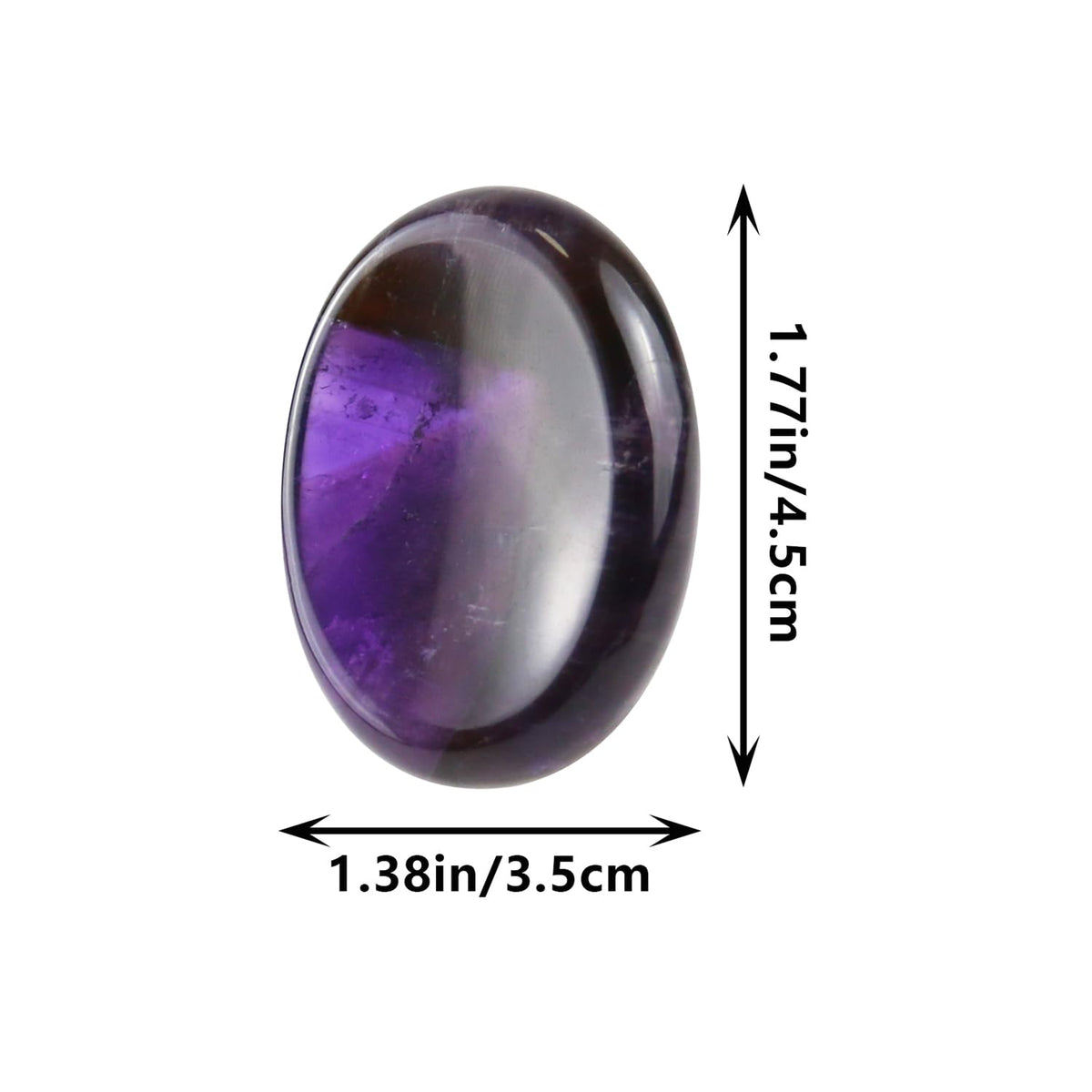 Nvzi Worry Stones Amethyst Crystal Rock, Chakra Crystals and Healing Stones, Oval Palm Stone, Thumb Stone, Crystals for Beginners, Spiritual Gifts for Women, Meditation Accessories (1PCS)