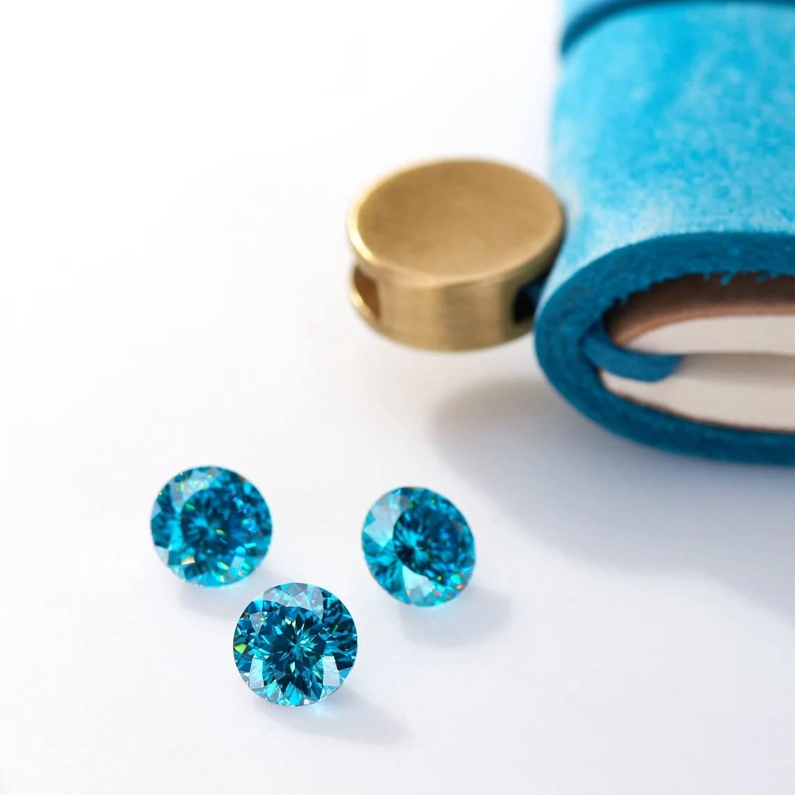 Riya Gems 1CT-50CT Portuguese Cut Brilliant Loose Moissanite , Real Vivid Blue Diamond, VVS1 Clarity, Gemstone for Making Engagement Ring, Jewelry, Pendant, Earrings, Necklaces, Watches (5)
