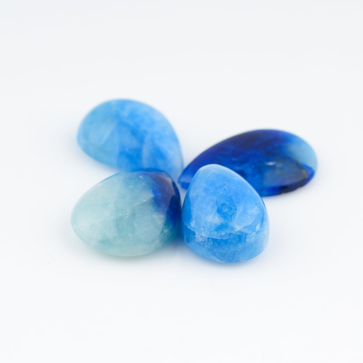 ColouredRocks (4 pcs. A++ COPPER AFGHANITE, Pear Shape, Natural Cabochon Crystals, Loose Gemstone, Wholesale Polished Supply, Jewelry Making, DIY Craft, Gem Collection (10-14 mm free size)