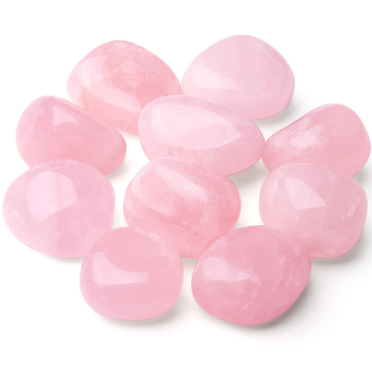 QINJIEJIE Rose Quartz Bulk Crystals Polished Stone 0.6-1" Brazilian Tumbled Stones Natural Reiki Healing Crystal for Succulents Plants Vase Filler Decoration 0.45 LBS