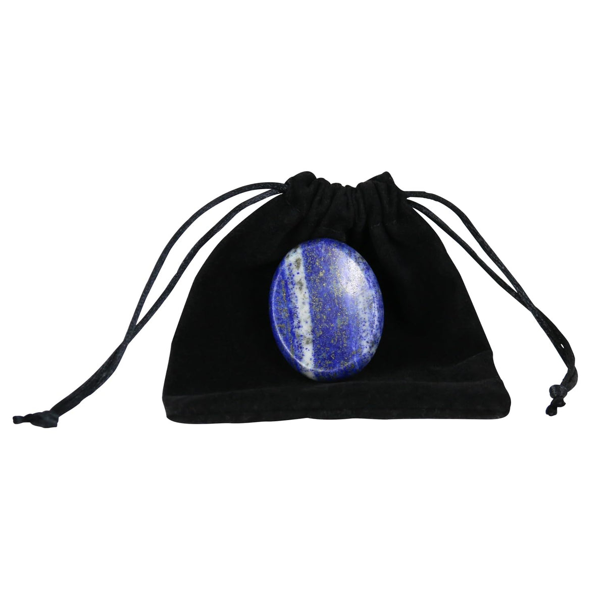 Nvzi Worry Stones Lapis Lazuli Crystals, Chakra Crystals and Healing Stones, Oval Palm Stone, Thumb Stone, Crystals for Beginners, Spiritual Gifts for Women, Meditation Accessories (1PCS)