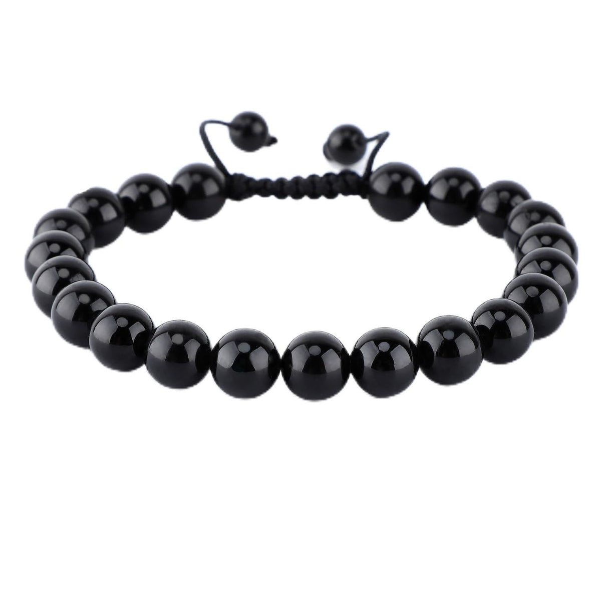 AD Beads Unisex 8mm Gemstone Bracelets Healing Macrame Adjustable 7-9 Inches || wear this healing natural gemstone bracelet help to erase your pain and fear || recover your energy|||, 3, Tourmaline