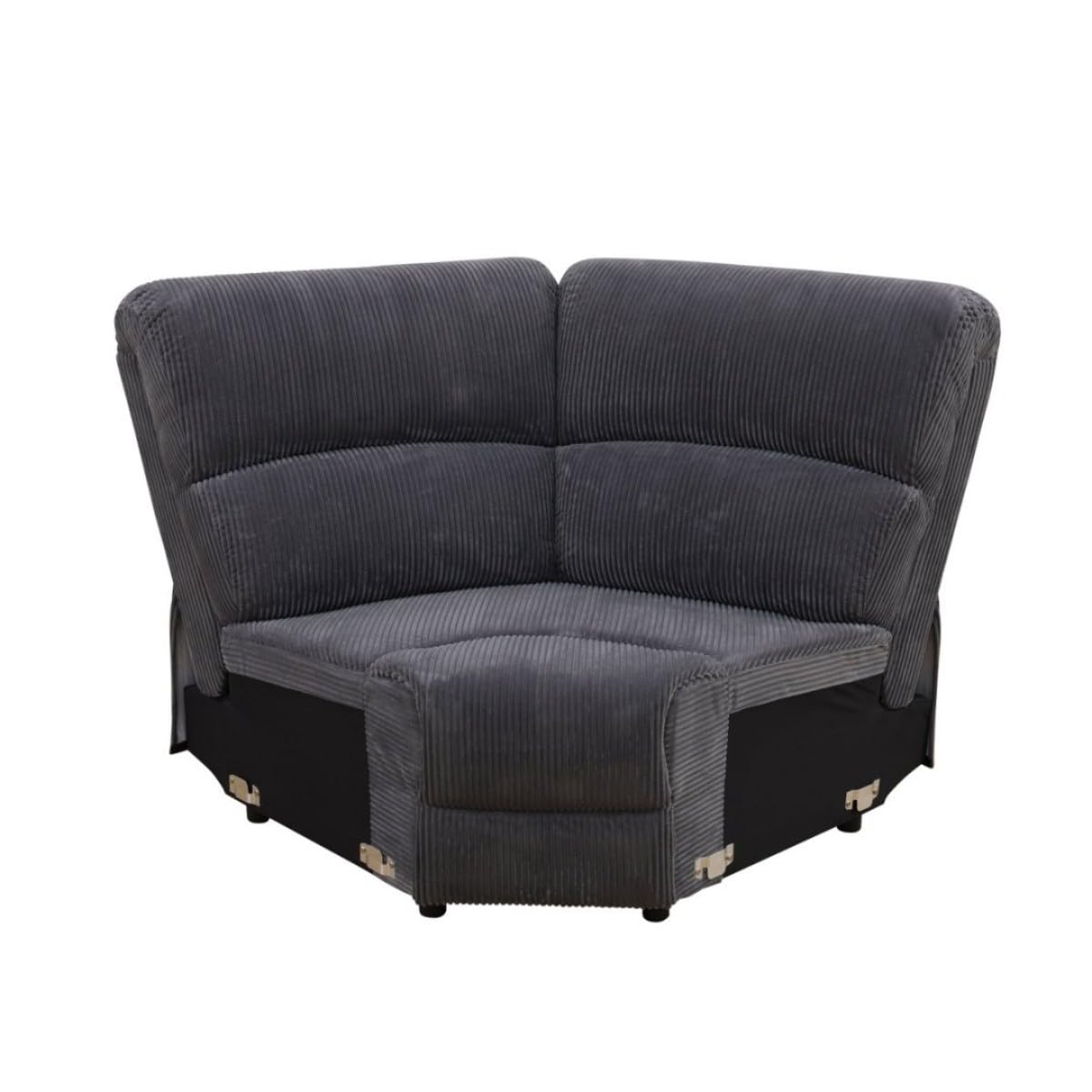 UOCFYK Reclining Sectional Sofa Set, L Shaped Recliner Couch with Cup Holder and Storage Console for Home Theater & Living Room, Dark Gray
