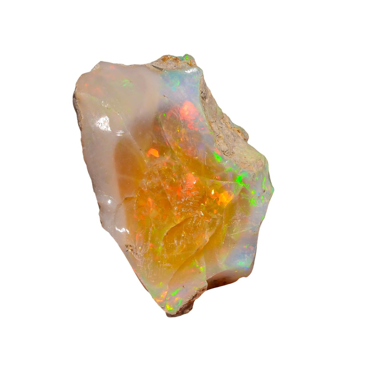 46.00 Cts Solid Wire Fire Ethiopian Opal Rough Gemstone | Raw Crystal Healing Stone for Handmade Jewelry Making & Craft Use