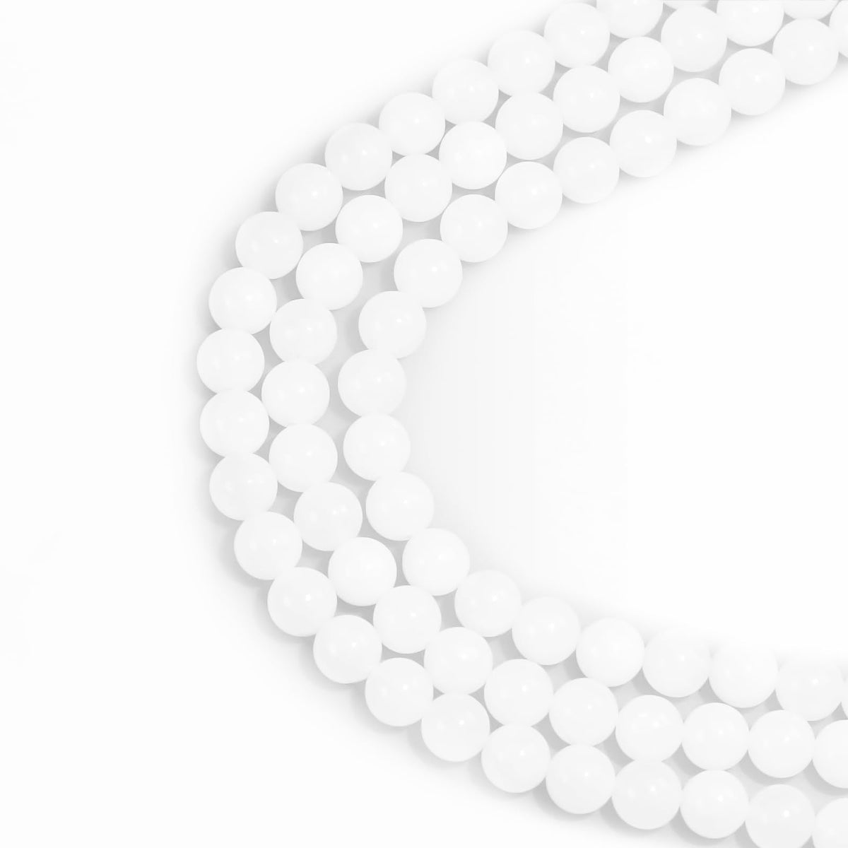 10mm Natural Gemstone Round Loose Beads for Jewelry Making White Jade Crystal Stone Beads for Bracelets Necklace Earrings Making Supplies (35-38pcs/Strand)