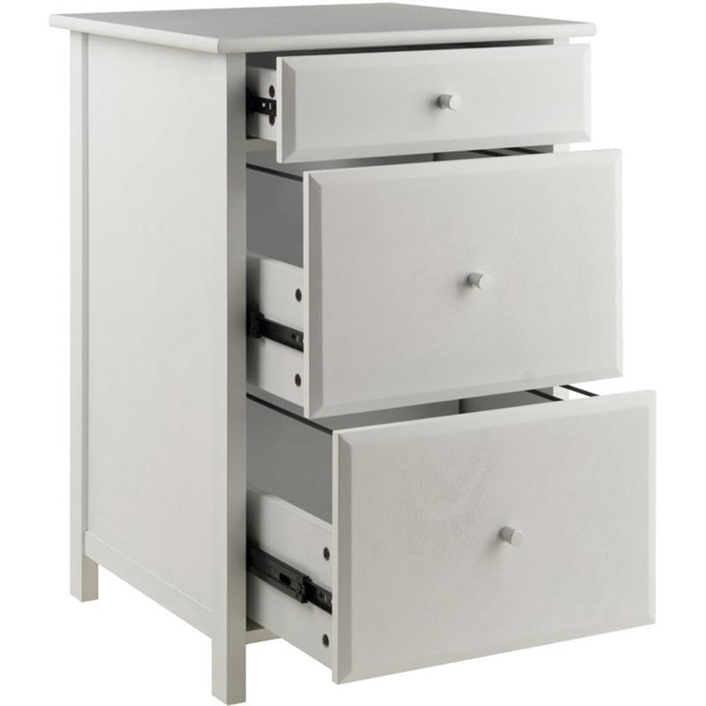 Pemberly Row 3-Drawer Transitional Wooden File Cabinet, Composite Wood, White Finish, 30.7" H x 20.8" W x 20.2" D, Storage for Legal and Letter Files, Home or Office Use