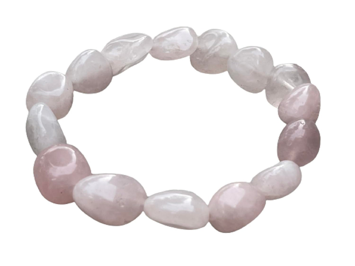 GAF TREASURES Rose Quartz Crystal Nugget Bracelet, Genuine Rose Quartz Bracelet, Healing Crystal Bracelet Gift for Men & Women (1)