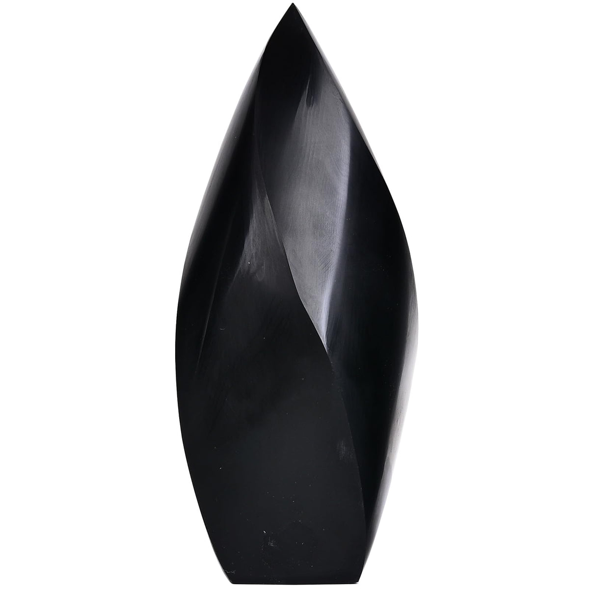 JIC Gem Large Healing Crystal Tower Black Obsidian 4 Sides Spiral Obelisk Point Energy Gemstone Home Decor 1.1-1.7 Lbs