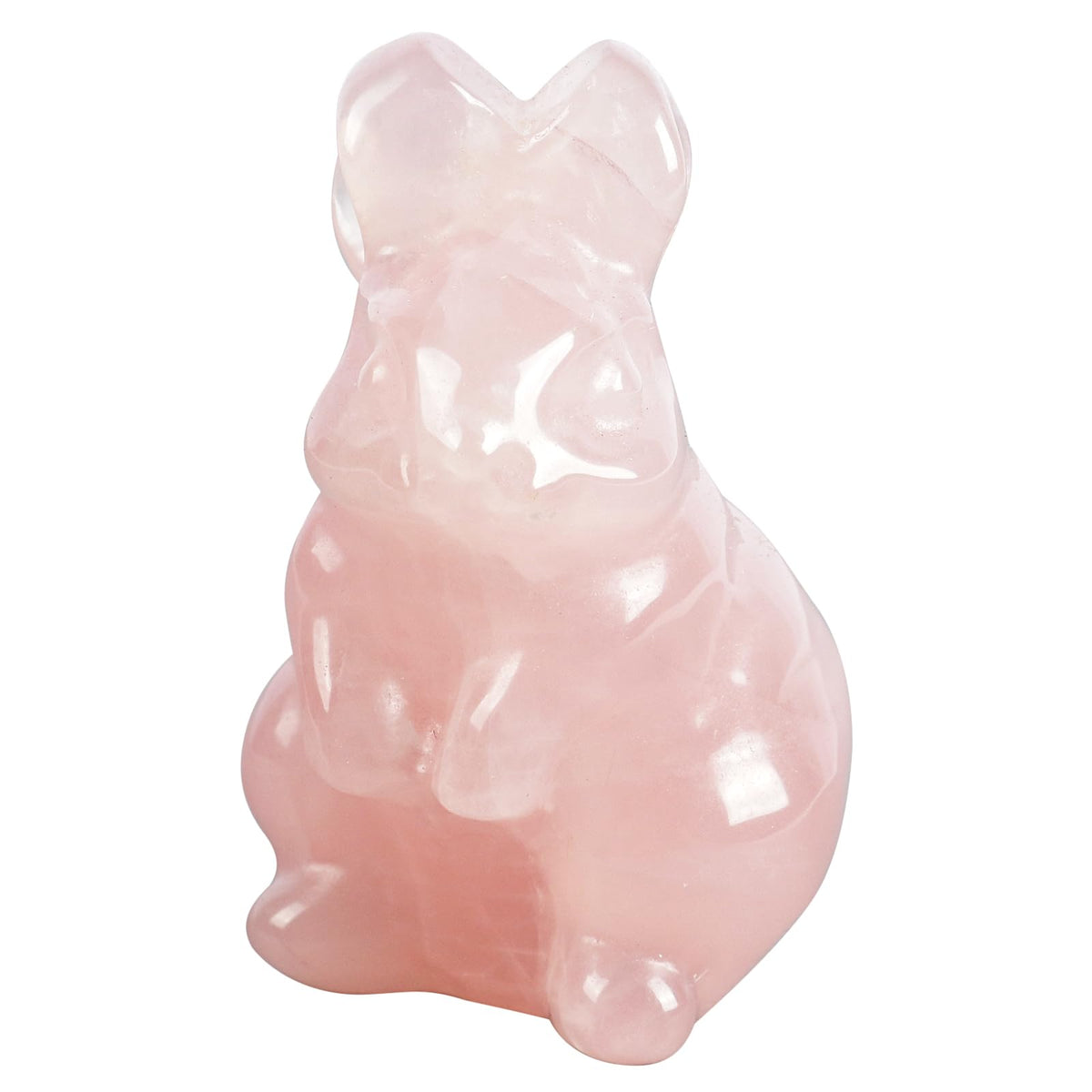 Loveliome Rabbit Crystal Decor Figurines, 2 Inches Natural Healing Stones Hand Carved Sculpture Ornaments Colletctible, Rose Quartz