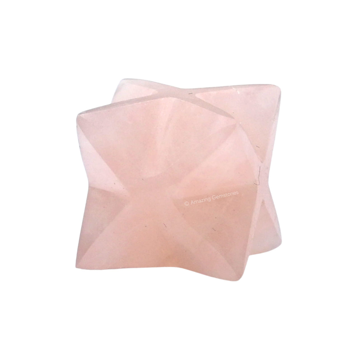 Amazing Gemstone Rose Quartz Merkaba Crystal - 0.75 Inches Metaphysical Merkaba Star for Meditation - Energetic Tetrahedron Crystal and Healing Stones for Spiritual Growth and Healing (15-20mm)