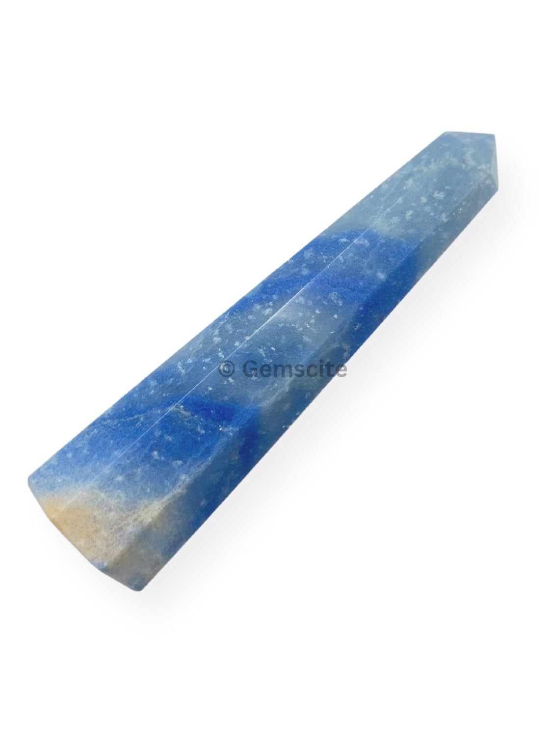 WholesaleGemShop 3 Inch (70 mm) Gemstones Dumortierite Obelisk Tower Jumbo Facet Aura Rock Crystal Natural Polished Earth Wand Spirit