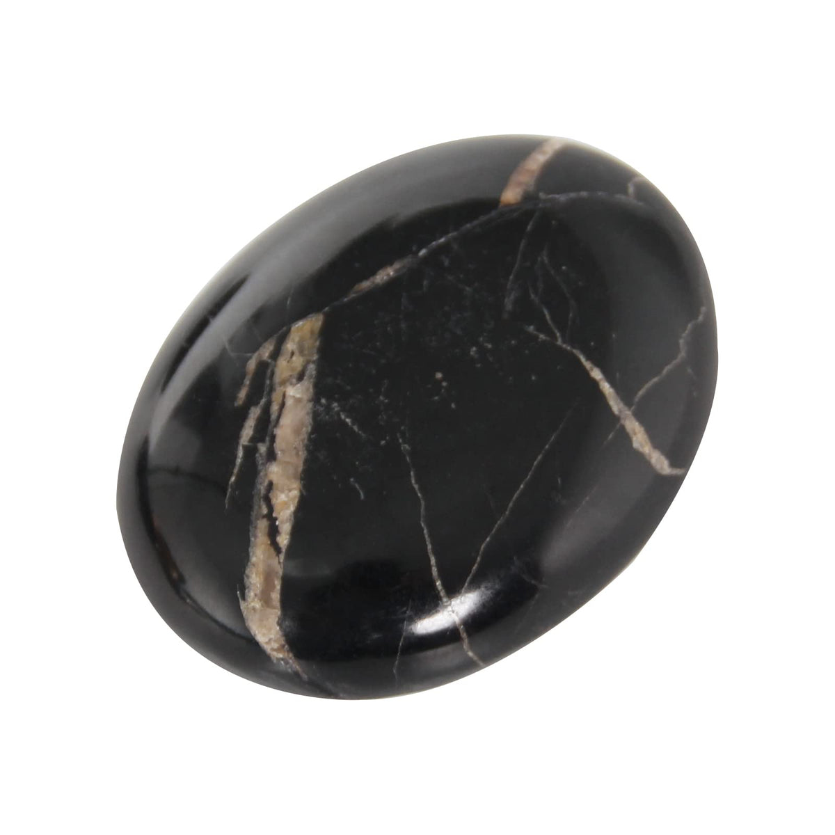 Orientrea Black Tourmaline Stone - 4 Pcs Black Tourmaline Palm Stone Pocket Energy Stone, Smooth Healing Crystal and Worry Stones