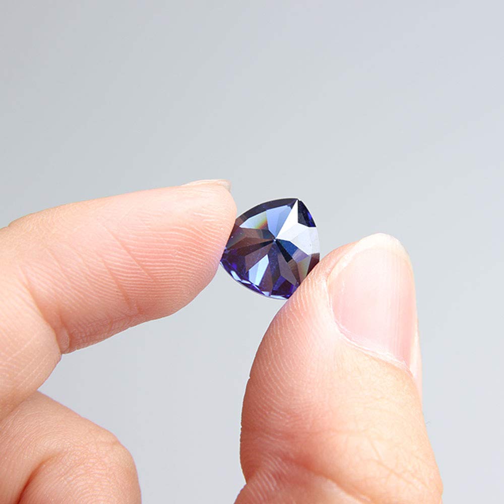 Wixine 2Pcs Beautiful Blue Tanzanite 10mm Stunning Trillion Cut Loose Gemstone
