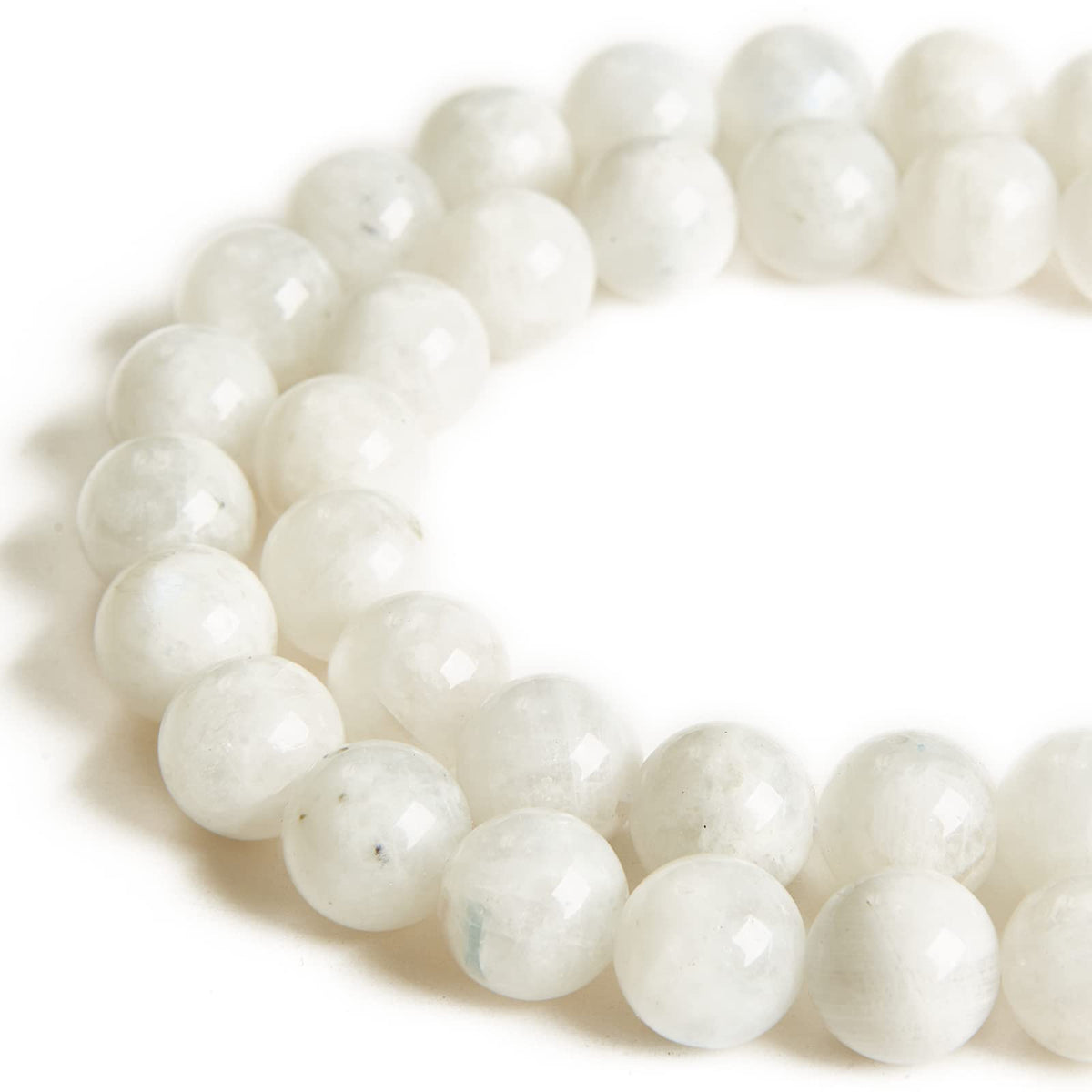 60pcs 6mm Moonstone Beads Natural Gemstone Beads Round Loose Beads for Jewelry Making