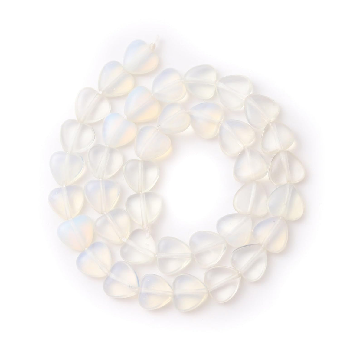 Natural Heart Shaped Opal Stone Beads 10mm Loose Crystal Healing Beads for DIY Necklace Bracelet Making Gemstone Craft Supplies