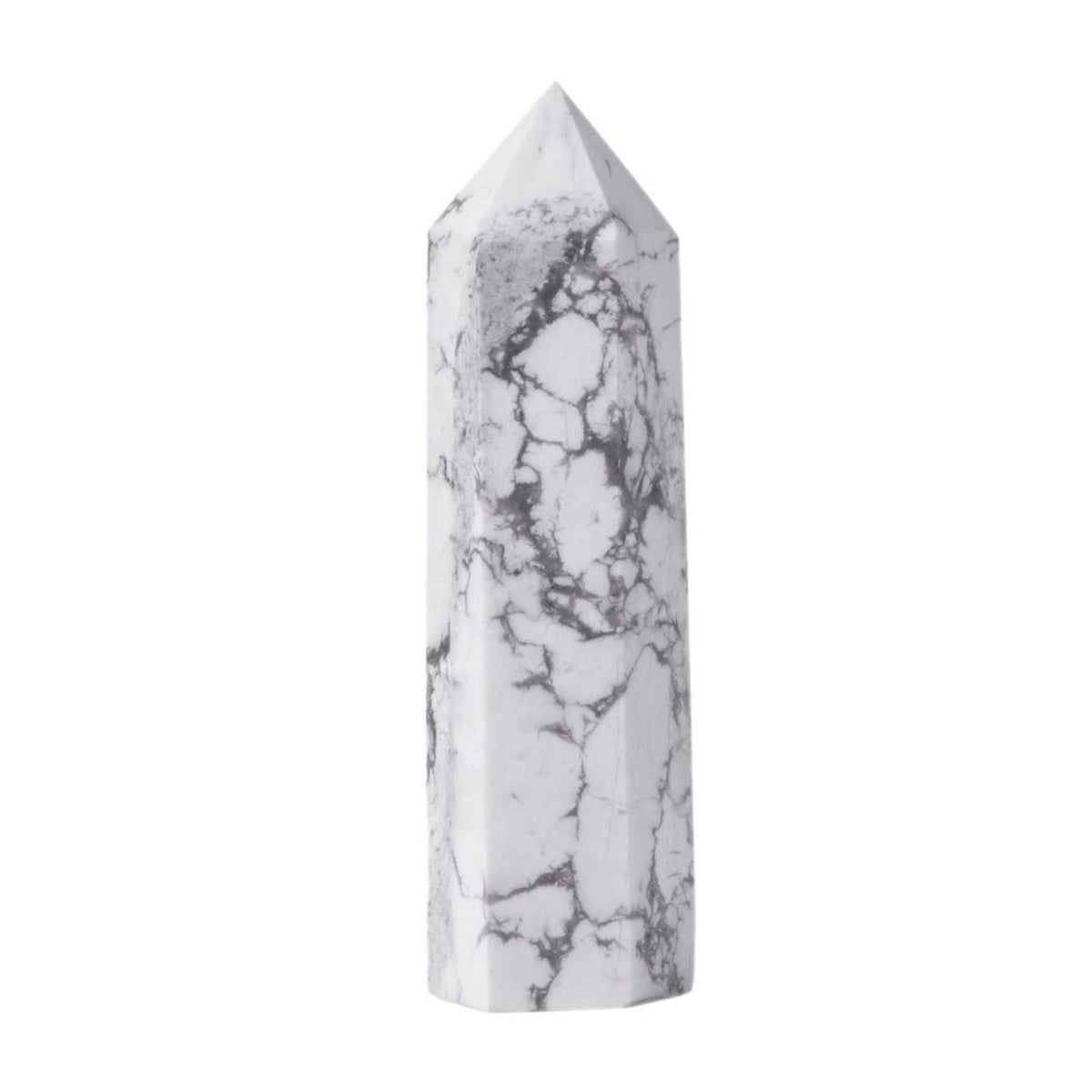 Large White Howlite Crystal Tower Healing Crystal Wand For Spiritual Use Hexagonal Point Reiki Chakra Gemstone Home Decor