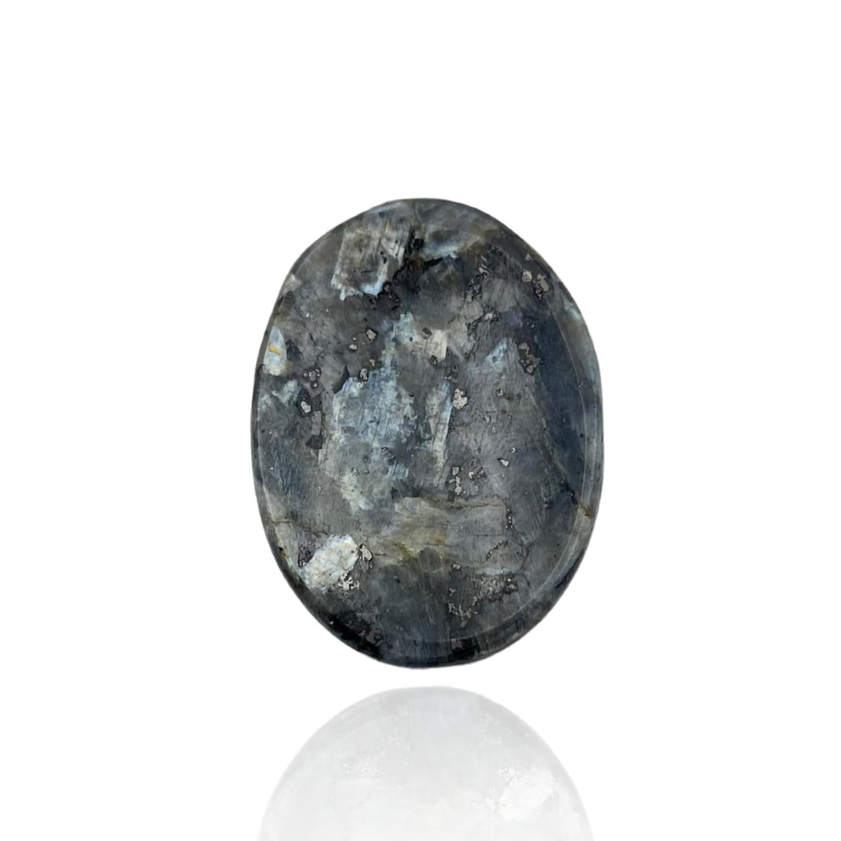 GEMSCITE Larvikite Thumb Worry Stones Metaphysical Gemstone Crystal Healing Reiki Men Women Gift Feng Shui Positive Energy Love Wellness Palm Stones Wicca Powerful