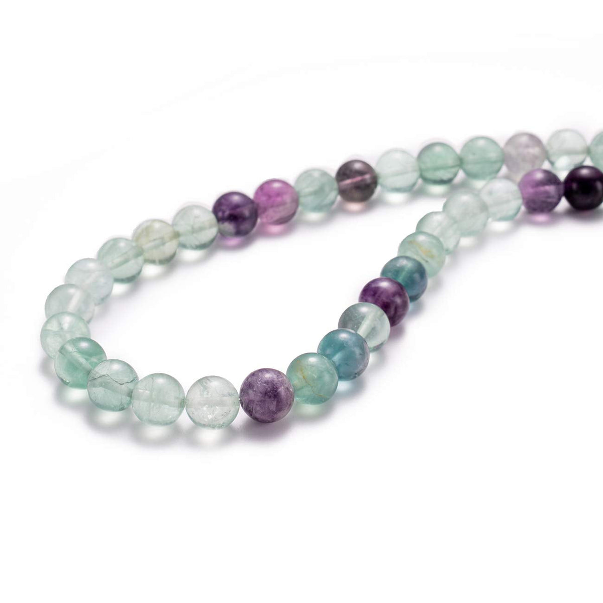 BEADIA Natural Fluorite Stone Round Loose Semi Gemstone Beads for Jewelry Making 6MM 61PCS