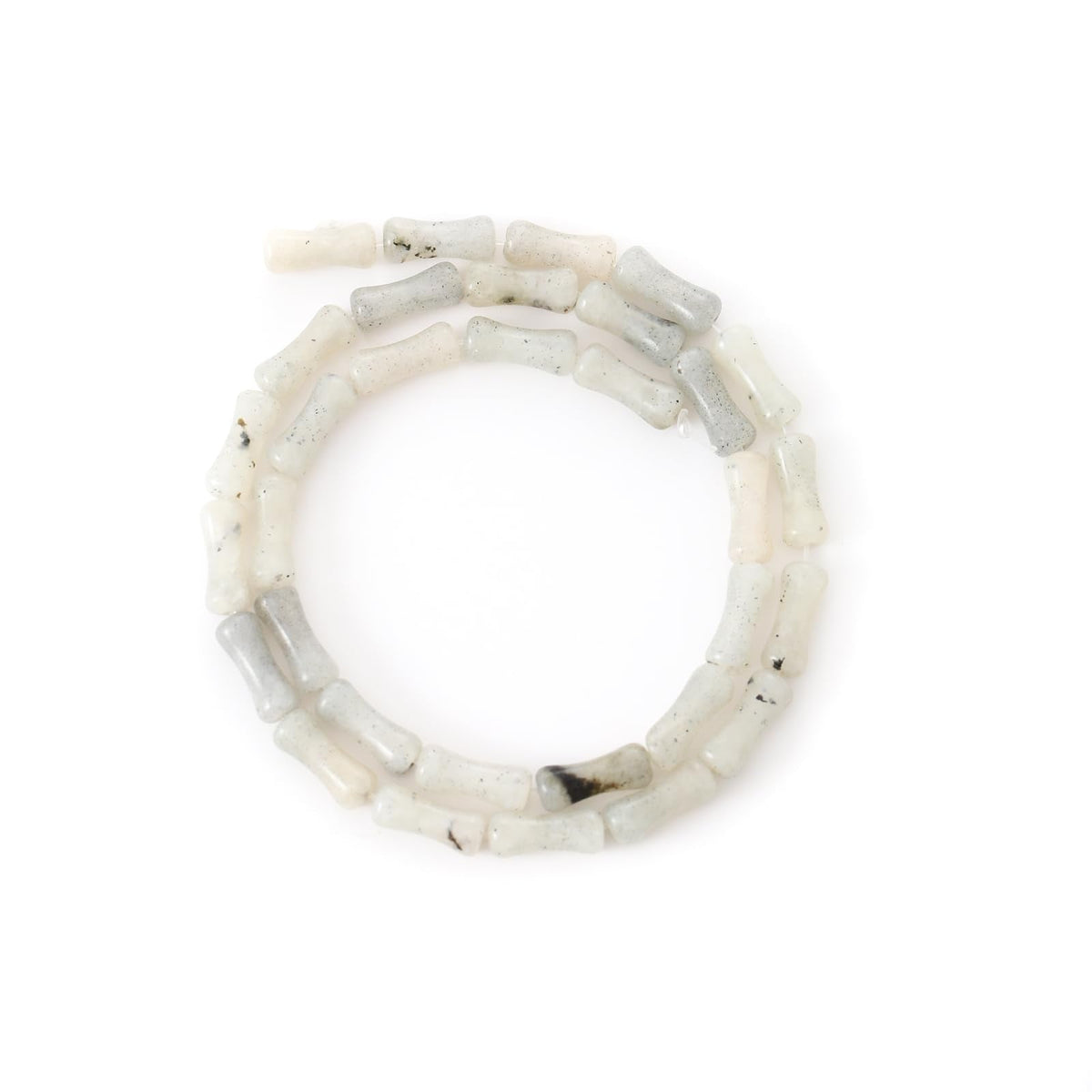 5x12mm Natural White Labradorite Stone Bamboo Shape Gem Healing Energy Loose Spacer Beads for DIY Necklace Bracelet Earring