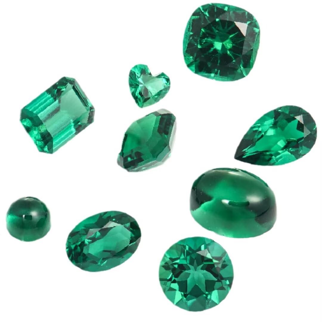 1PCS 6 * 8mm Emerald Laboratory Cultivates Zambian Emerald about 1CT